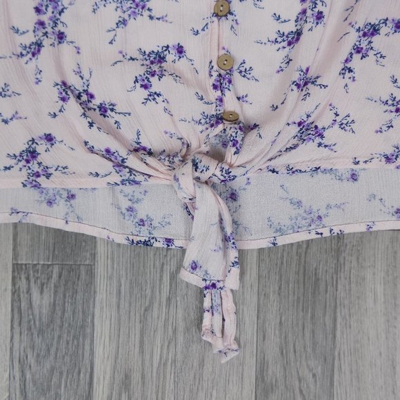 ❤M Fasis floral tie up button down blouse Flowy - Picture 5 of 7